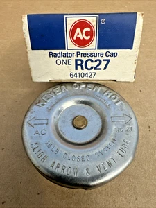NOS Vintage AC RC-27 Radiator Cap w /OEM Fiber Gasket AC-RC-27 GM #6410427 RC27 - Bild 1 von 20