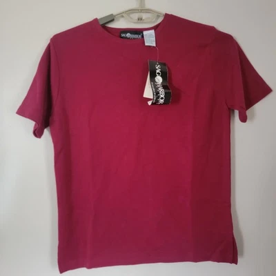 Sag Harbor - Suéter de manga corta Petite P/M para mujer - rojo baya Foto 1 de 4
