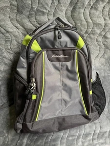 Eddie Bauer Backpack Gray Black Adjustable Straps Pockets Baby Diaper Bag Travel - Picture 1 of 16