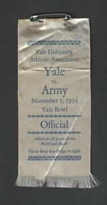 1924 Yale vs Army Silk Ribbon Ticket November 1, 1924 - Picture 1 of 2