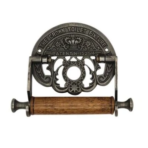 Toilettenpapierhalter Kronenbefestigung im viktorianischen Stil Antik Eisen - Bild 1 von 5