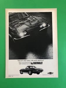 1966 CORVETTE 427 CHEVROLET ORIGINAL VINTAGE PRINT AD ADVERTISEMENT 1 PAGE - Picture 1 of 1