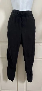 CASLON Black 100% Linen Drawstring Elastic Waist Slim Leg Utility Pants Sz XS - Picture 1 of 10