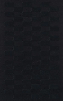 Black Grid Waves Curves Blocks Transitional Area Rug Geometric DV9 - Image 1 of 2