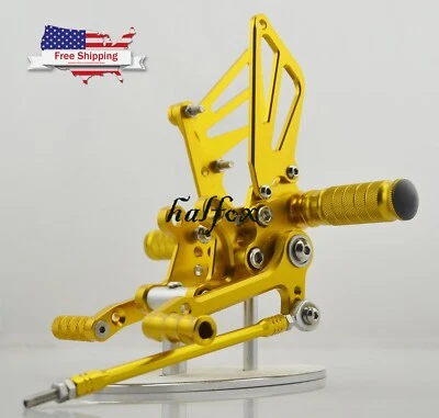US Gold Rearsets Footpegs Rearset For Suzuki Gsxr 600/750 00-05 GSXR1000 01-04 - Image 1 of 4