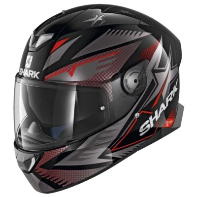 Integral Helm Motorrad Shark Skwal 2 Darghal Schwarz Grau Rot Kar Größe M - Bild 1 von 3