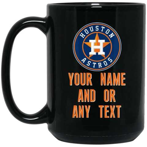 Custom Personalized Houston Astros Black 15 oz Ceramic Coffee Mug Cup Cover