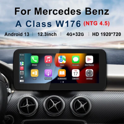 12.3" Car GPS Android 13 CarPlay WIFI Navi For Mercedes GLA CLA W176 C117 NTG4.5 - Image 1 of 4