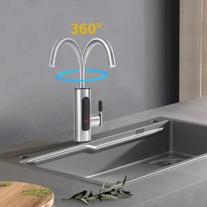 Elektrischer Durchlauferhitzer Wasserhahn Arbeitsplatte Drehbar Sofortheizung Wasserhahn - Bild 1 von 18