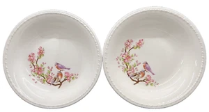2 Taylor Smith & Taylor 1942 Birds On Branch RARE Purple Birds On Dogwood Plates - Picture 1 of 2