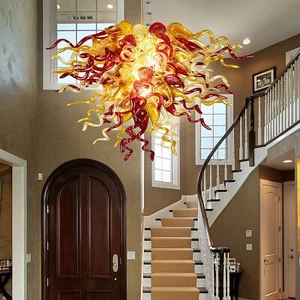 Glas Art Deco Kronleuchter, mundgeblasen DIY Lampe Dekoration, hängende Hängelampe Li... - Bild 1 von 7