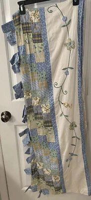 2 cenefas vintage JC Penney azul con estampado de retazos de 15” X 82” ¡cada una usadas en excelente estado! Foto 1 de 4