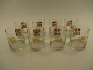 Set 8 Vintage 1967 University of Michigan 150th Tumbler Drinking Glass Gold MCM - Picture 1 of 7