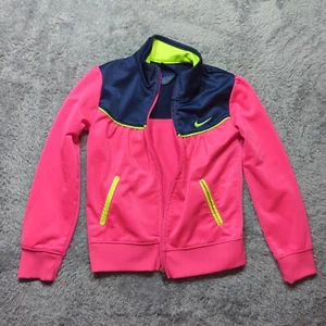Girls Nike Hot Pink/NavyLime Zip Up Tracksuit Sz 5 - Picture 1 of 10