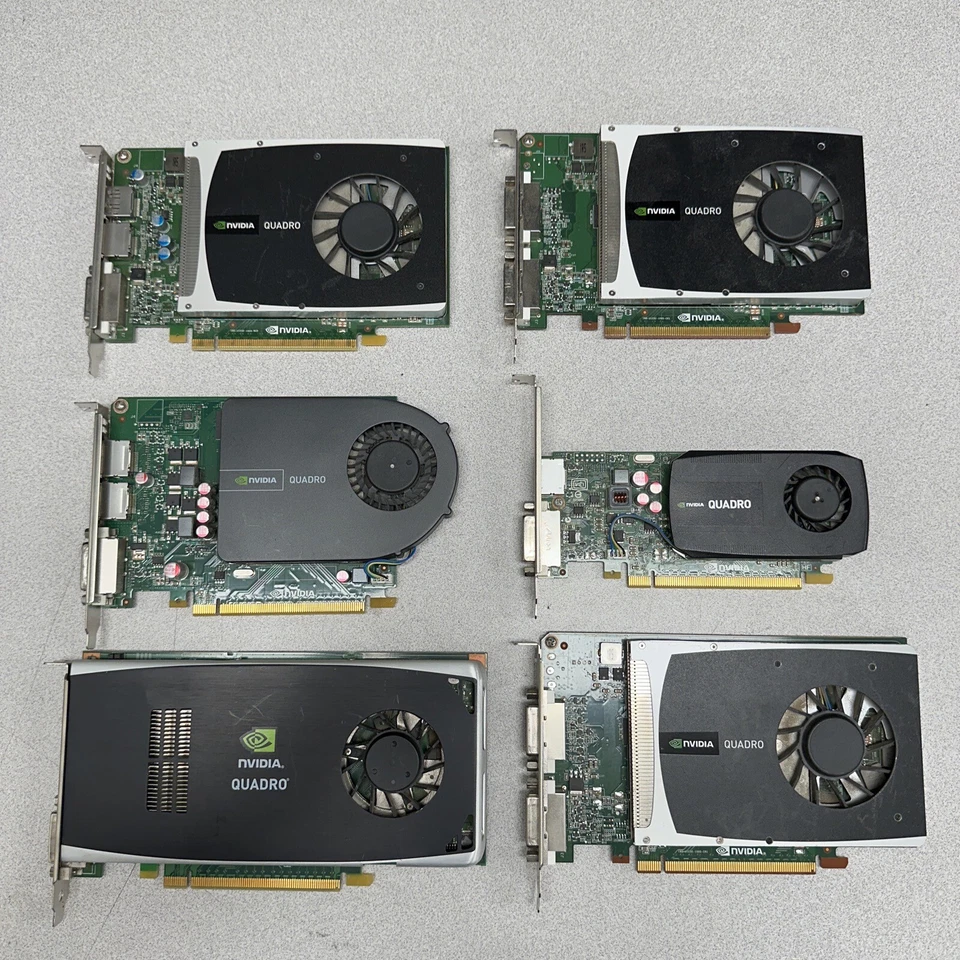Lot of 6 NVIDIA Quadro Graphics Cards 2000, 2000D, K600, FX 1800 - Image 1 of 4