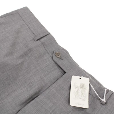 Belvest NWT Flat Front Dress Pants Size 56 40 US Solid Light Gray 100% Wool - Image 1 of 4