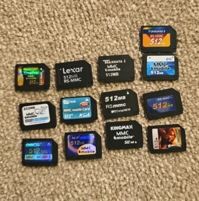 13 X Original Nokia 512MB MMC Multimedia Memory Card Retro Rare - Image 1 of 3