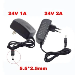 AC 100-240V to DC 24V 1A 2A Adapter Power Supply Transformer LED Strips Charger - Picture 1 of 10
