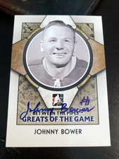 2008-09 ITG Between The Pipes #77 Johnny Bower Autograph