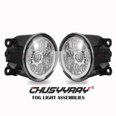 Pair Round LED Fog Lights white For FORD FIESTA 2014-2015 2016 2017 2019 - Image 1 of 4