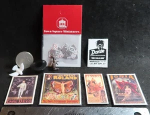 Magische Poster Spielkarten Hut mit Loch Taube Hase Mix Lot 1:12 Mini 1862 wie besehen - Bild 1 von 3