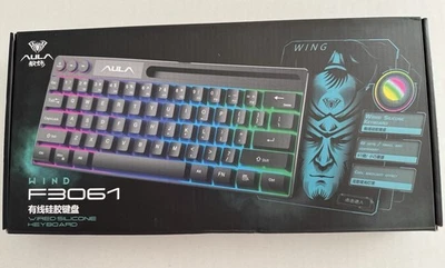 AULA F3061 White RGB Backlit 61 Keys Wired Membrane Gaming Keyboard USB... - Image 1 of 3