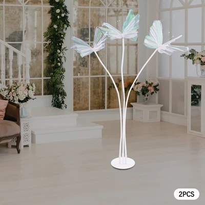 Decoración de mariposa artificial 2 piezas con base de pie decoración de boda realista Foto 1 de 4