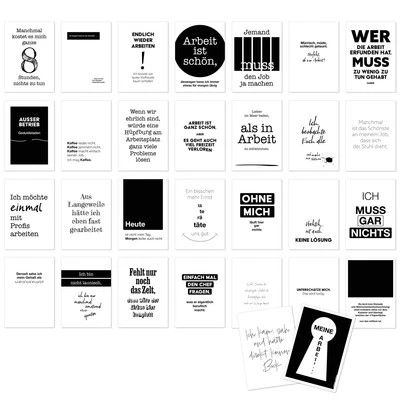 30 Sprüchekarten Arbeit Büro Kollegen Motivation witzige Postkarten Set A6 - Bild 1 von 4