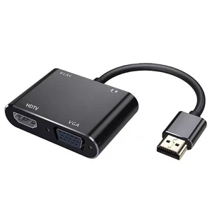 Convertidor de HDTV a VGA y HDTV con convertidor de audio de 3,5 mm para puertos portátiles - Imagen 1 de 7