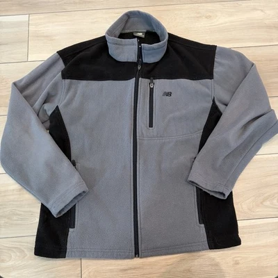 Chaqueta polar New Balance para hombre M gris negra cremallera completa capa exterior cálida Foto 1 de 4