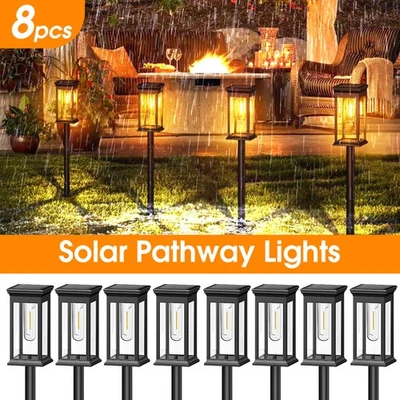 8er LED Solarleuchten Garten Solarlampen für Außen LED Licht Solar Wegeleuchte - Bild 1 von 4