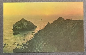 Cartolina d'epoca - Tramonto - California - US Highway #1 - Foto 1 di 3