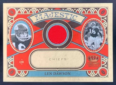 Len Dawson 2010 Panini Crown Royale Majestic Game Worn Patch Chiefs #21 /299 - Image 1 of 2