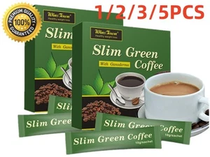 1/2/3/5PCS Slim Green Coffee with Ganoderma Control Weight Detox Tea Weight Bags - Picture 1 of 16