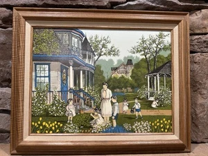 H. Hargrove Easter Egg Hunt Framed Serigraph Oil Painting Canvas 238/700 Easter - Picture 1 of 15