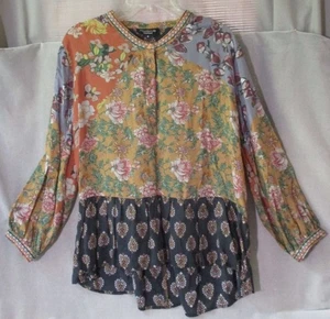 Feathers By Tolani Damen Top Bluse Gr. Medium Blumen Multi-Print leicht - Bild 1 von 5