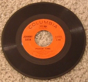 45 RPM Rockabilly By Johnny Cash, "Pickin' Time" on Columbia - Picture 1 of 2