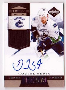 Camiseta deportiva Daniel Sedin 2011-12 Panini Limited Team marcas registradas autógrafo #d 38/49 - Imagen 1 de 1