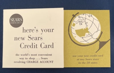 Anuncio de colección '66 Sears Roebuck & Co ~ Portacarpeta de correo original para tarjeta de crédito ~ SIN TARJETA Foto 1 de 4
