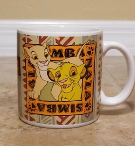 Vintage Disney The Lion King Simba and Nala Coffee Mug Cup 3.5" - Picture 1 of 6