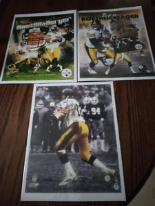 3 Pittsburgh Steelers 14X11 Prints NEW Terry Bradshaw, 2 Ben Roethlisberger - Picture 1 of 4