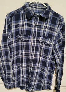 Faded Glory Men's Blue Plaid Flannel Size M - Picture 1 of 3