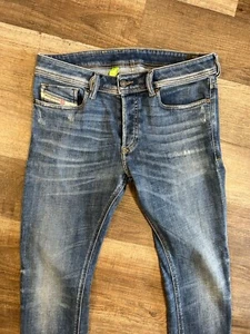 Diesel Sleenker wash 09A86 skinny stretch distressed denim jeans 32 32 - Picture 1 of 9