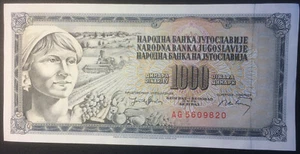 Yougoslavie - République socialiste - 1000 dinara 19-12-1974 Neuf ! - Imagen 1 de 2