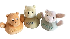 Vtg Gund Classic Pooh Plush Chime Ball Rattle Set-Disney Pooh, Piglet,Tigger -5" - Picture 1 of 10