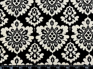 Tina Scrap 9"x21" Black Flower Floral Paisley Lost &Found Love Cotton Fabric - Picture 1 of 1