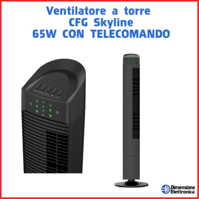 Ventilatore a Colonna Torre Silenzioso da Terra cfg con Telecomando Pavimento - Immagine 1 di 4