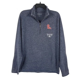 Womens Sweatshirt Gray Pullover1/4 Zip Seaside Oregon Ole Miss SZLG Lightweight - Picture 1 of 12