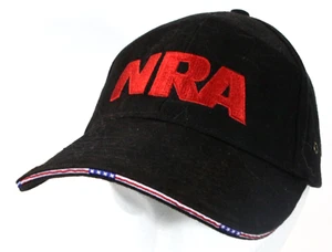 National Rifle Association Ball Cap NRA Black Red Cotton Twill Adjustable - Picture 1 of 8