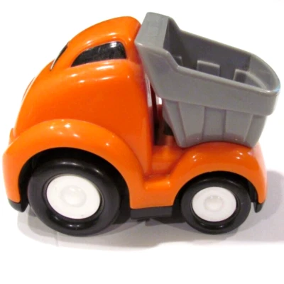 Unbranded Orange Gray Plastic Dump Truck Toy Chunky Design for Small Hands - Image 1 of 4